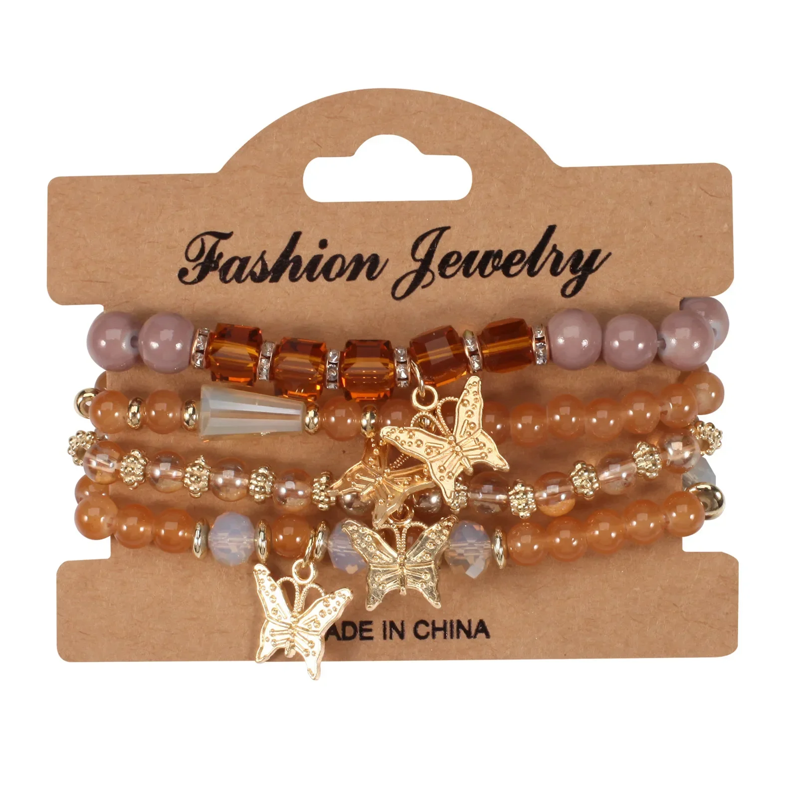 Conjunto De Pulseiras Com Pingente De Borboleta Da Moda