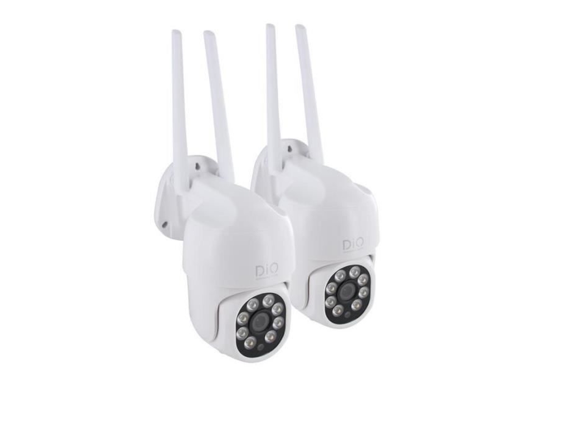 Câmeras Externas Dio Connected Home Pacote Com 2 Dual Band Com Fio Rotativas 4mp