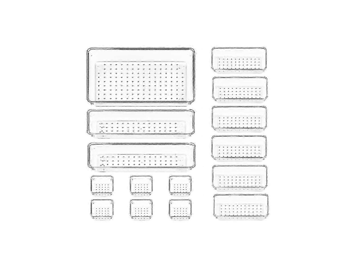 Lurelia Bandeja Para Talheres, 15 Peças, Empilhável, Em Plástico, Para Gaveta De Cozinha, 9 X 6 X 2 Polegadas, Transparente