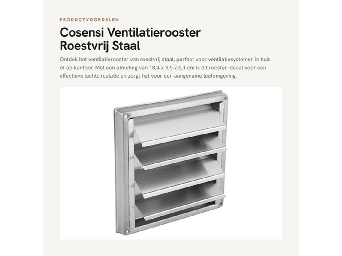 Ventilador De Exaustão Em Aço Inoxidável - Exaustor De Ventilação - Ventilador De Lamelas - 18,4 X 9,5 X 5,1 Cm - Apto Para Vários Ambientes - Exausto