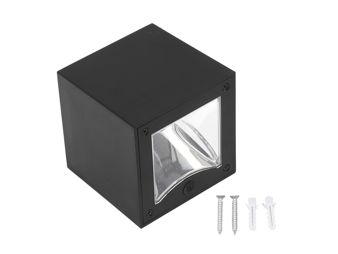 Lâmpada de Parede Solar Quadrada Controle Inteligente Rgb para Jardim Pátio Externo