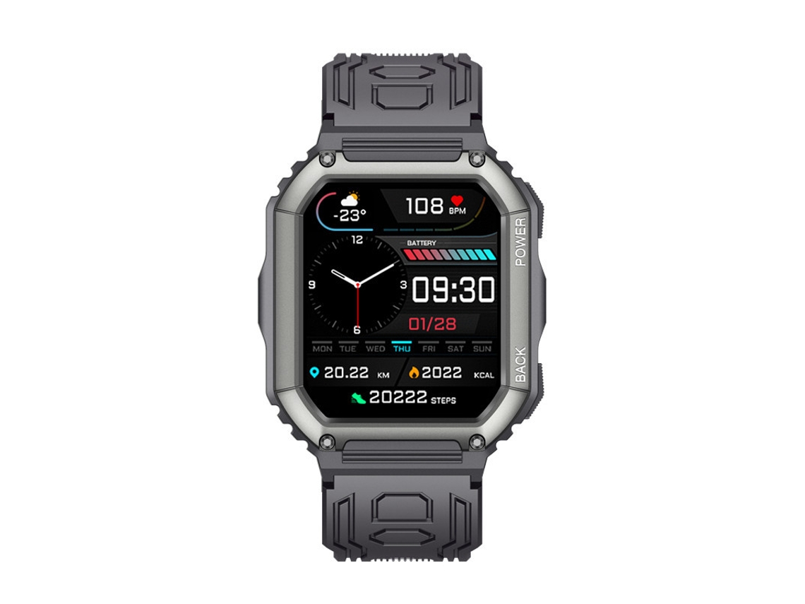 Relógio Inteligente Militar Masculino, Relógio Esportivo Ao Ar Livre À Prova Dágua 5atm, Para Android E Iphone, Preto Yizhood
