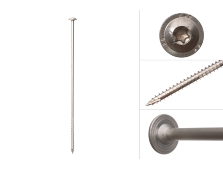 Parafuso Anilha Aço Inoxidável 8.0 X 300 Mm Torx Caixa 50 Peças Wovar