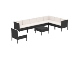 Garden Lounge Set, Garden Lounge Sets Vidaxl Preto Rattan / Vime (n/a)
