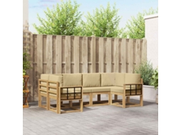 Vidaxl Conjunto De Sofás Para Exterior 6 Unid. Branco E Bege