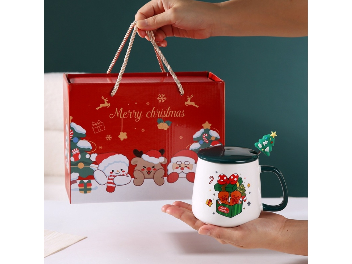 Copa De Cerâmica De Natal, Copo De Presente De Natal, Caixa De Presente De Festa Copo De Presente Acompanhador