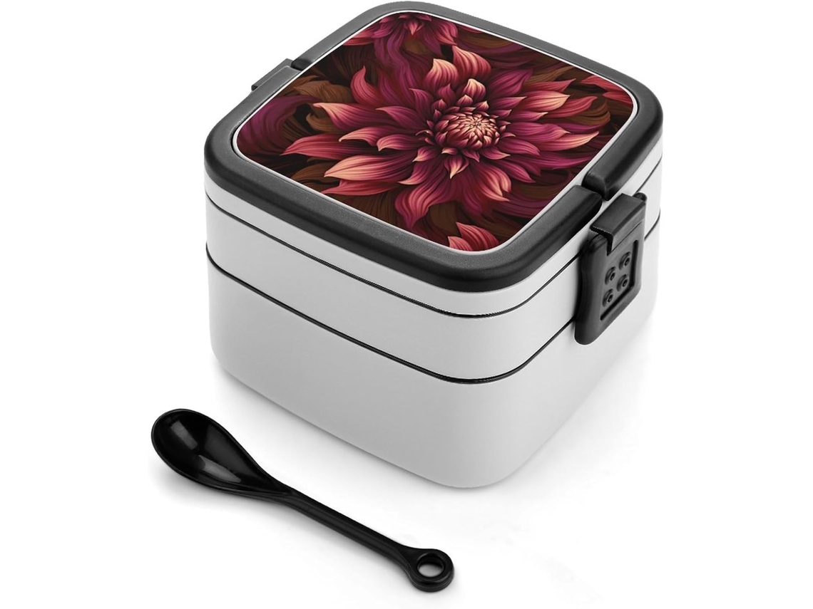 Lancheira Bento Para Adultos Com Colher, Camada Dupla Resistente, Fecho De Encaixe, À Prova De Vazamentos, Ideal Para O