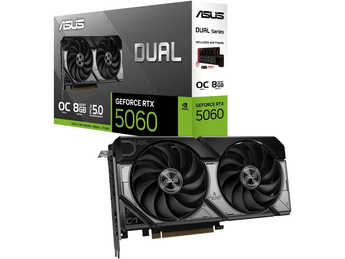 Placa Gráfica ASUS NVIDIA GeForce RTX 5060 Blackwell Dual OC 8GB GDDR7 DLSS4