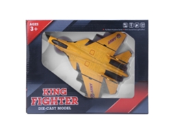 Brinquedo De Avião Modelo De Liga Com Tração E 5 Luzes, 23cm, Presente Para Crianças, Amarelo