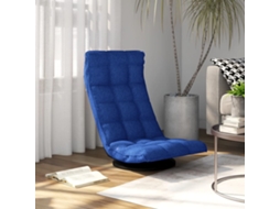 Vidaxl Cadeira De Piso Giratória Tecido Azul
