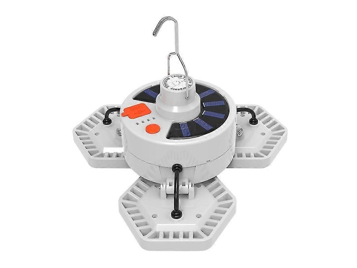 Lâmpada Solar Externa V126 De 3 Folhas, Lâmpada De Emergência Para Acampamento, Carregador De Telefone Com Gancho Para Pendurar. Olysi Shop