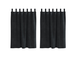 Conjunto 2 Cortinas Opacas Vidaxl Preto Veludo (140 X 140 Cm)