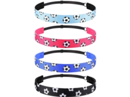 Faixas De Cabeça Antiderrapantes Ajustáveis Para Futebol Futebol Americano Desportivas Para Meninas (preto Azul Vermelho Claro)