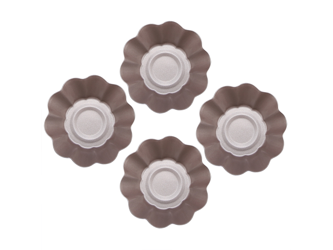 Forma Para Torta De Aço Inoxidável Antiaderente 4pcs