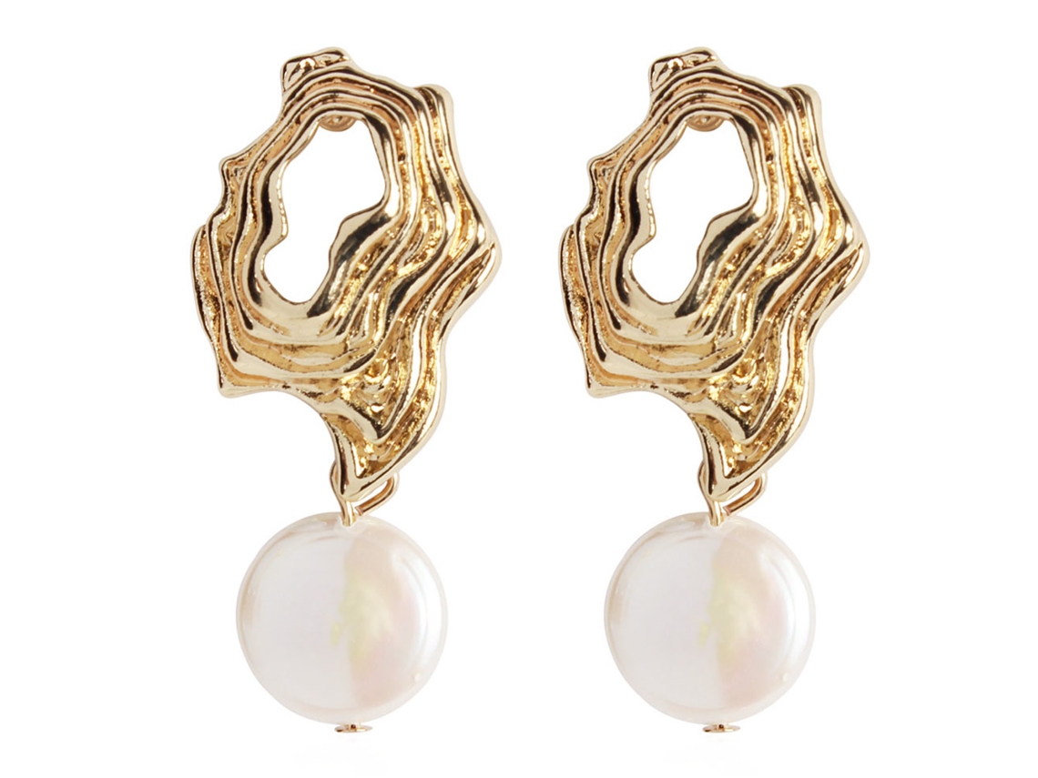 Brincos De Ouro Acessório Fashion Decoração Leve