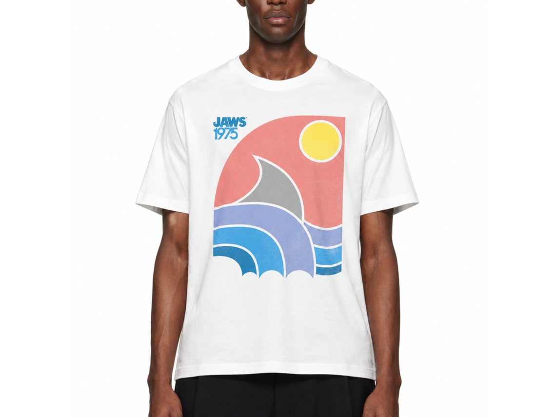Rockinstone Jaws Movie Color White Adult T-shirt Size:xxl