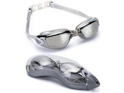 Gafas De Natação Impermeáveis De Silicone Anti-glare Com Estojo Ajustáveis Unisex Triatlão