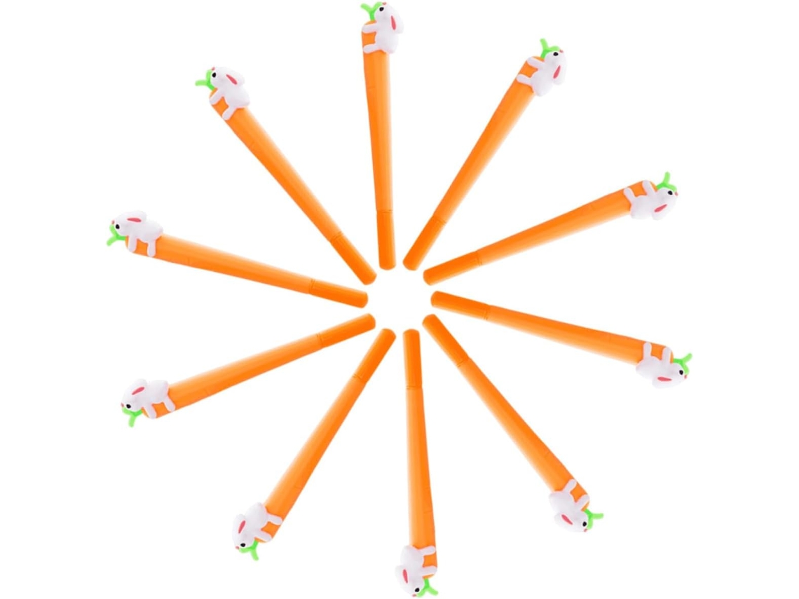 Conjunto De 10 Canetas Gel Cenoura Formato Ergonômico, Material Abs,