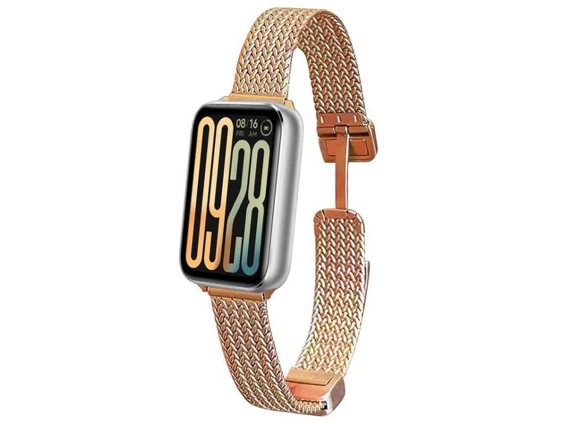 Bracelete para Redmi Watch 6 / 5 / 4 Aço Inoxidável com Fecho Magnético Ouro Rosa XIAOMOYU