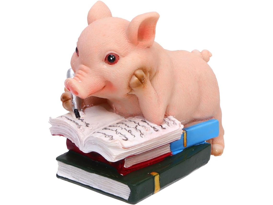 Ounona Estatueta Decorativa de Porquinho Engraçado em Resina, Enfeite Criativo de Porquinho para Carro e Casa, Amuleto CHABERLU