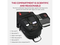 Mochila Outdoor com Interface Usb Compartimento para Sapatos