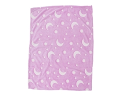 Cobertor Luminoso de Poliéster de Dois Lados 1.52x1m para Crianças Quarto Roxo