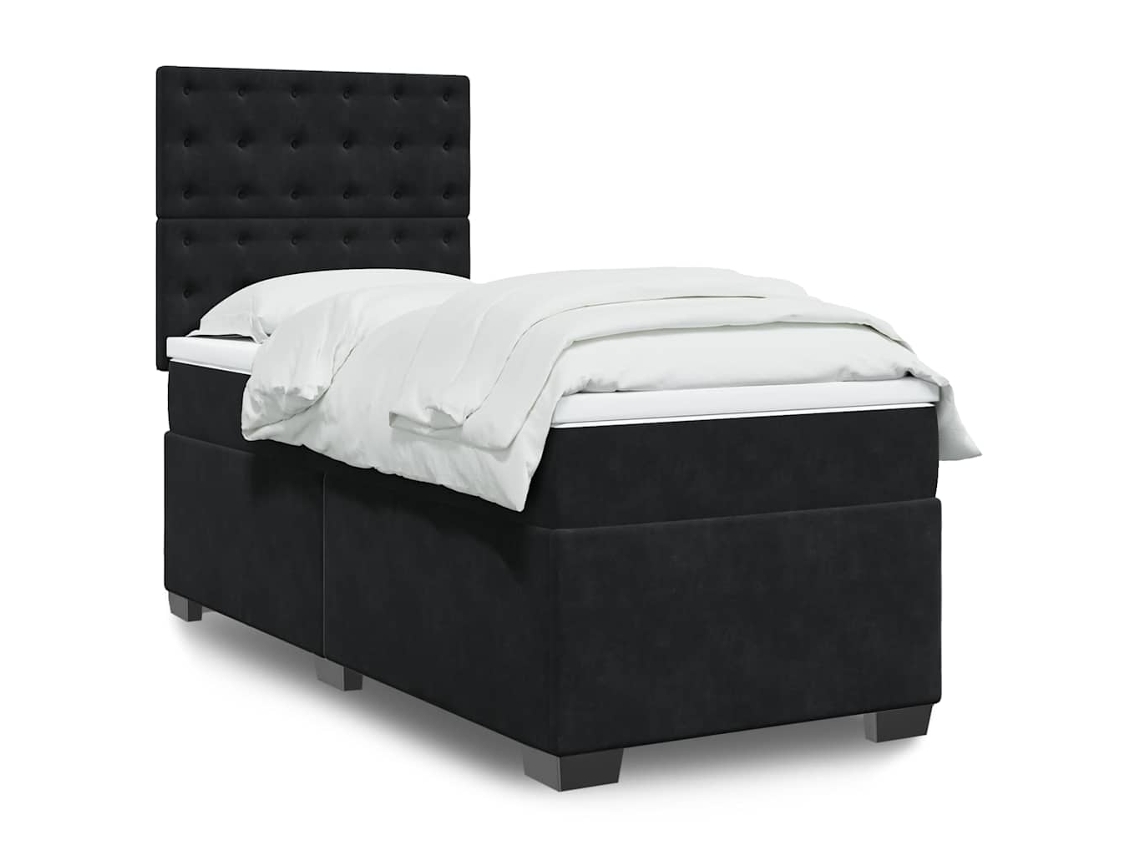Vidaxl Cama Com Molas/colchão 80x200 Cm Veludo Preto
