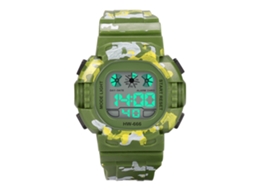 Relógio Eletrônico Infantil de Pulso Digital Simples com Pulseira de Pvc Cor Verde