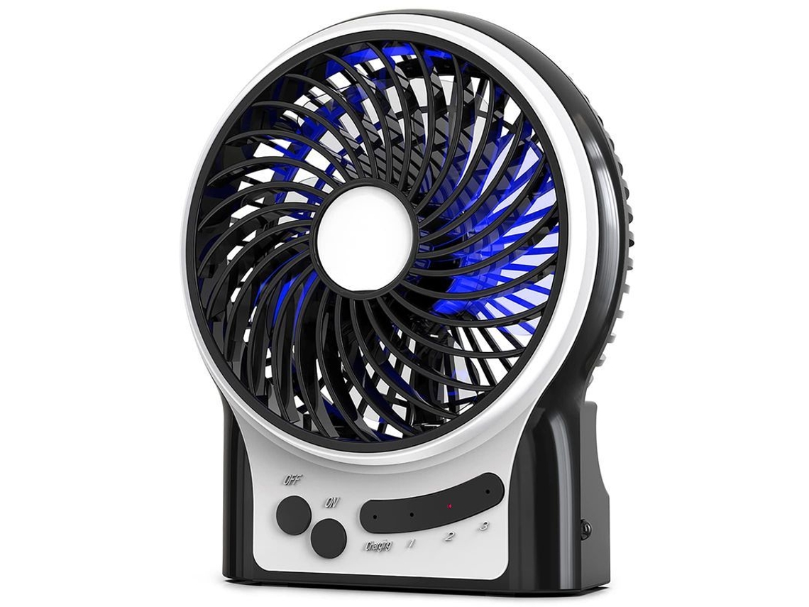 Ventilador de Mesa Portátil Recarregável Luz Atmosphere Lanterna