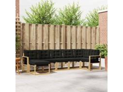 Vidaxl Conjunto De Sofás Para Exterior 7 Pcs Branco E Preto