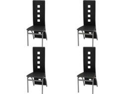Vidaxl Cadeiras De Jantar 4 Pcs Couro Artificial Preto