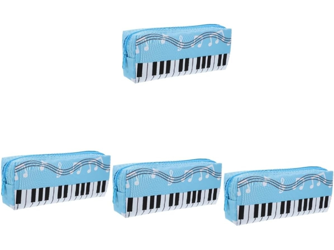 Estojo para Lápis de Piano em Lona Healeved 4 Peças, Prático Adultos, Armazenamento Elegante Materiais Escolar