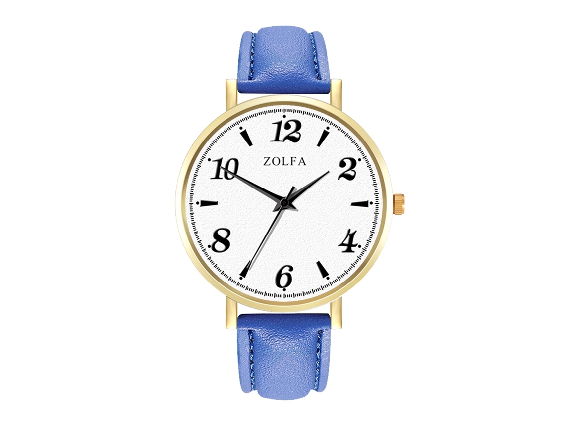 Relógio de quartzo unissex elegante e casual, ideal para presente de casais (azul)