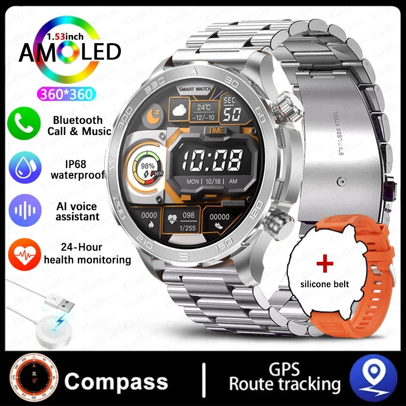 (yingang) Smartwatch Com Monitor De Frequência Cardíaca, Fitness E À Prova D'água Com Chamadas Bluetooth