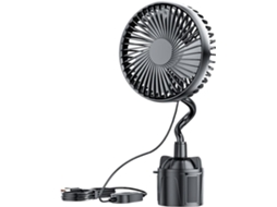 Ventilador De Suporte Para Copos Recarregável Com 3 Velocidades Ajustáveis 12v 24v