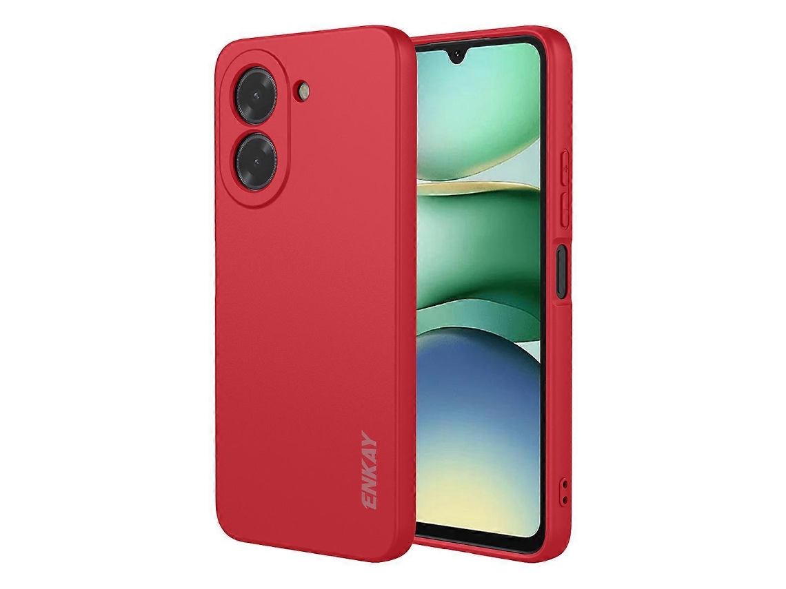 Capa De Silicone Enkay Hat Prince Com Borda Reta E Capa Traseira Para Celular Xiaomi Redmi A5 4g (171,777,88,3 Mm) Vermelha
