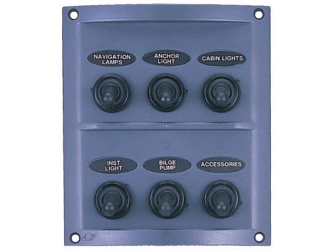 Quadro Elétrico 6 Interruptores Cinza PLASTIMO