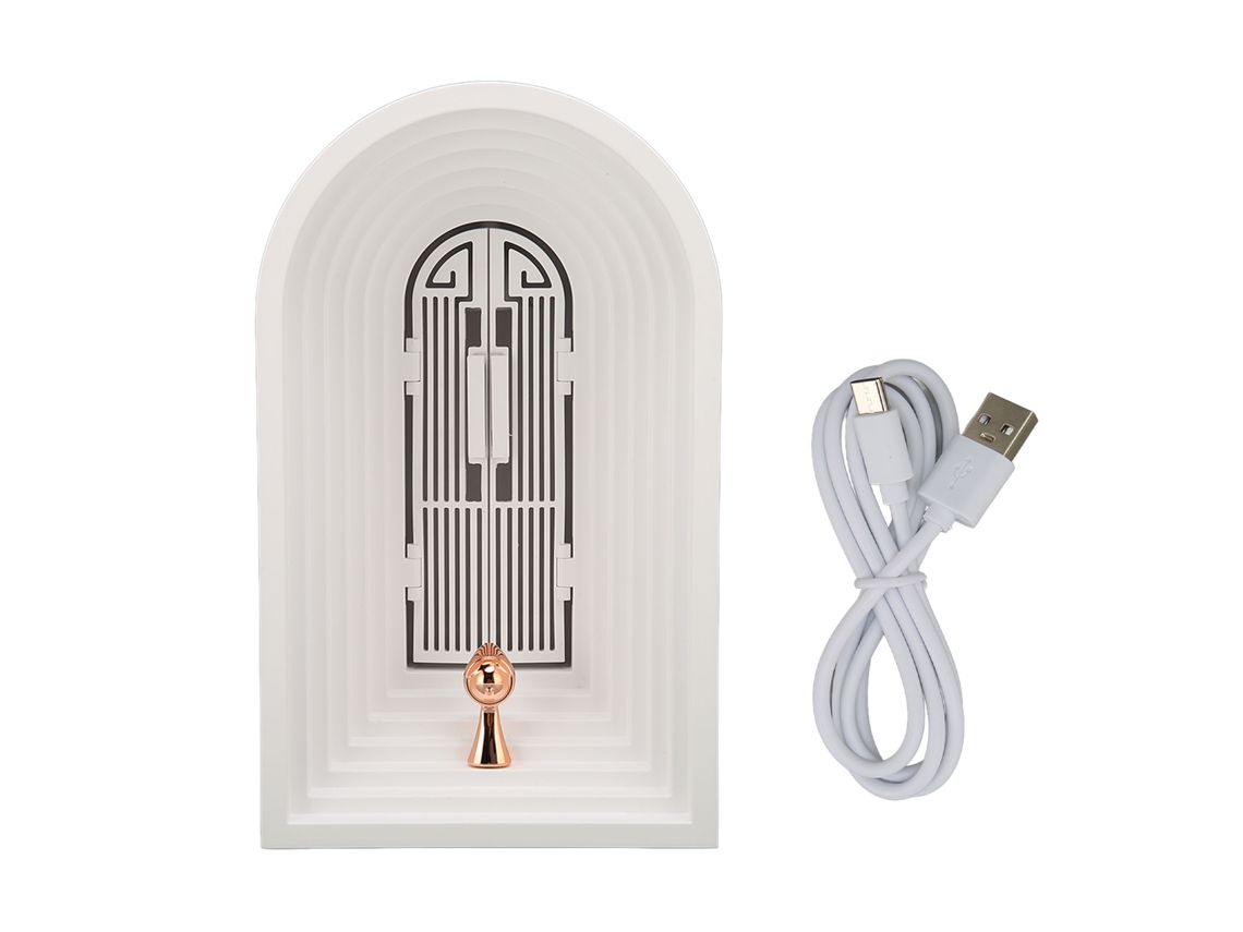 Altavoz De Escritório Com Luz Ambiental Regulável Sem Passos Função De Memória Bateria Integrada Usb 5v 1a Branco
