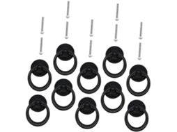 Conjunto De 10 Puxadores Redondos Pretos Em Formato Anel Para Armários E Gavetas Ideal Cozinhas
