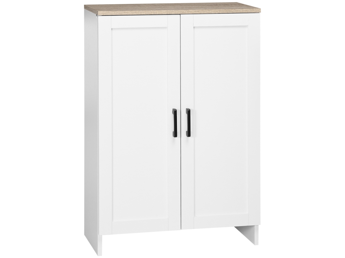 Armário De Cozinha Com Portas E Prateleiras Ajustáveis, 60 X 30 X 90 Cm, Branco, Com Estrutura Resistente E Durável, Ideal Para Uso Diário E Decoração