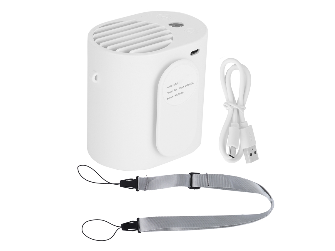 Ventilador Portátil Usb com Luz Branco para Esportes