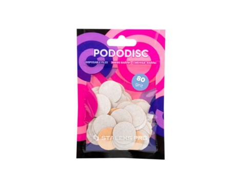Pododisc Pro Expert White Disposable Caps Medium Grit 80, Pack Of 50 Staleks