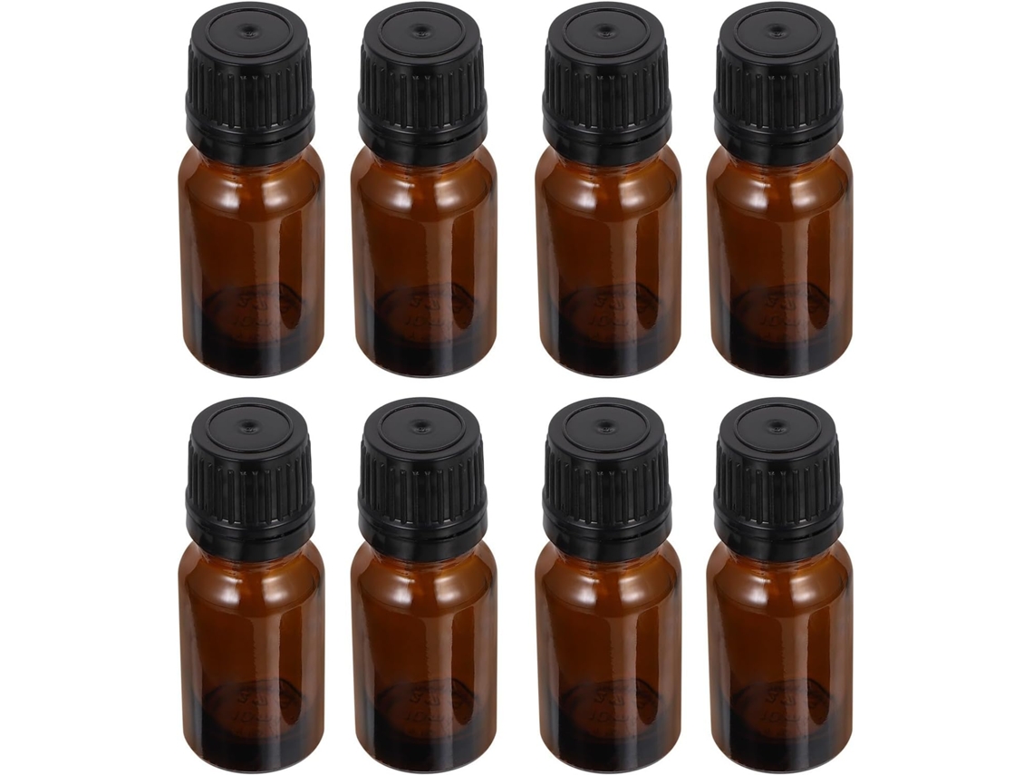 Nuobesty Com 24 Frascos De Vidro Âmbar De 10ml Para Óleos Essenciais, Cosméticos E Loções.