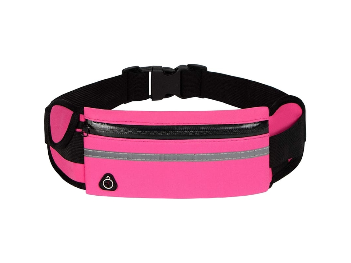 Bolsa Cintura Para Corrida, Ultra Leve Fitness Esportiva Para Homens E Mulheres Com Stripes Reflexivos (rosa)
