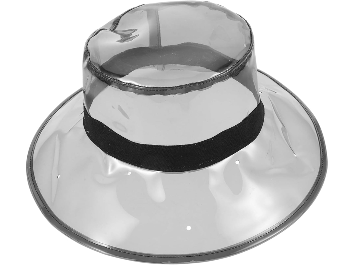 Chapéu Bucket Feminino De Aba Larga Em Pvc Transparente, Leve E Multifuncional Para Praia E Passeios.
