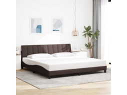 Vidaxl Estrutura De Cama Sem Colchão Hanko 200x200 Cm Tecido Castanho-escuro