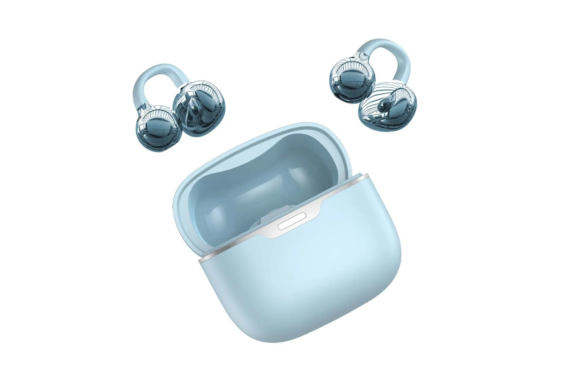 (tradução Em Azul) Fones De Ouvido Com Clipe, Bluetooth 6.0 E Cancelamento De Ruído Por Ia.