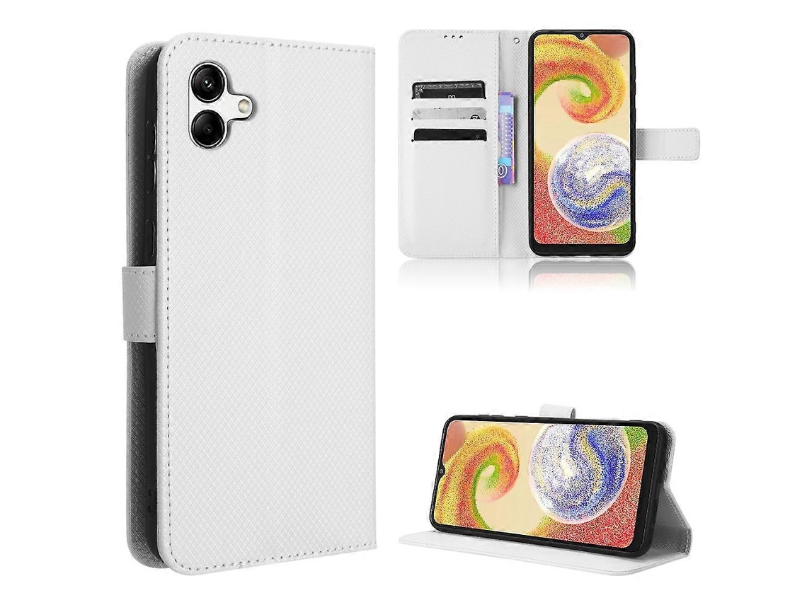 Capa De Celular Em Couro Com Textura De Diamante Para Samsung Galaxy A04
