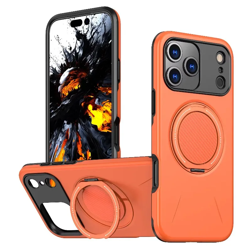 (laranja, Para Iphone 16 Pro Max) Capa Protetora Com Suporte Magnético Para Carro, À Prova De Choque E Com Carregamento Sem Fio.