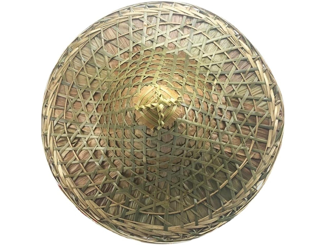 Chapéu De Palha Oriental Chinês Leve E Respirável, Protetor Solar Feito À Mão, Diâmetro: 46 Cm